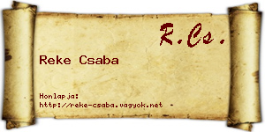 Reke Csaba névjegykártya